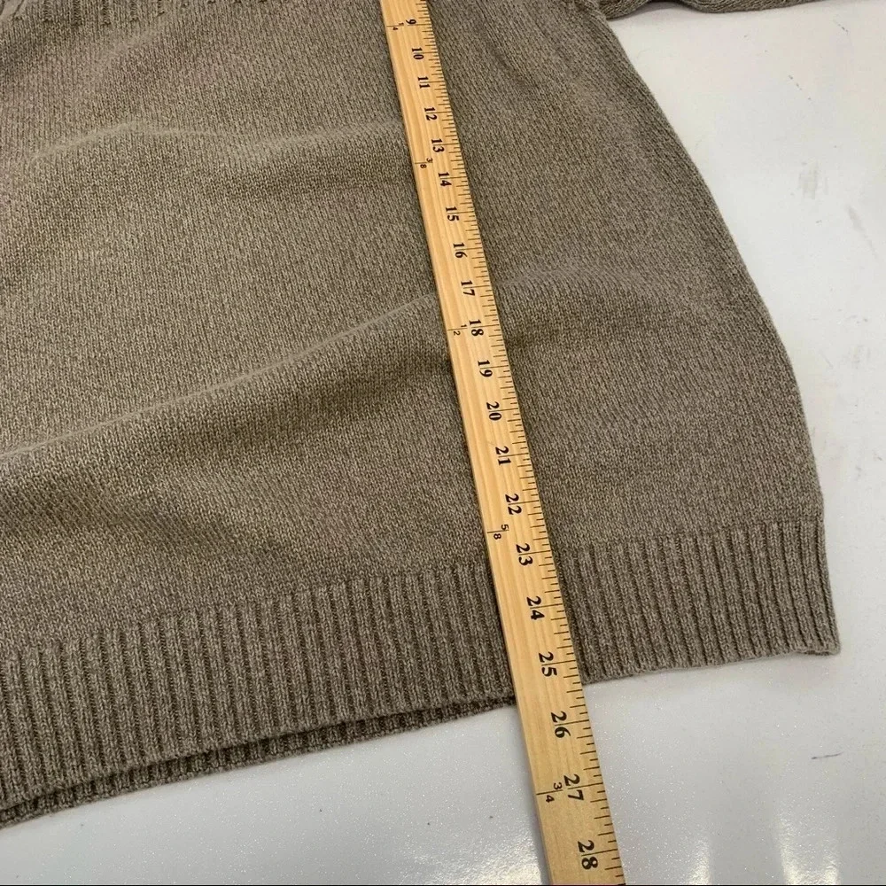 Columbia Chunky Sweater Men Large Brown V Neck Cotton Long Sleeve Logo‎ Warm